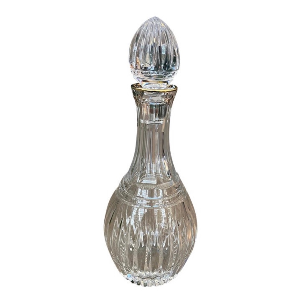 Vintage Waterford Marquis Hanover Hand-Cut Gold Crystal Decanter & Stopper
